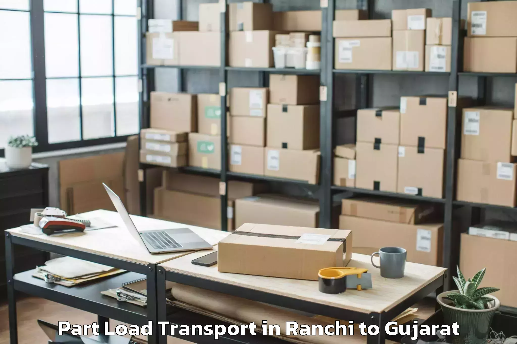 Book Your Ranchi to Khambha Part Load Transport Today